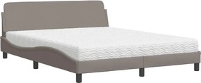 vidaXL Κρεβάτι με Στρώμα Dover Taupe 160x200 εκ. Υφασμάτινο