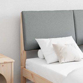 vidaXL Ταπετσαρισμένο κεφαλάρι Ανοιχτό γκρι 140 cm