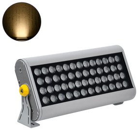 90640 GloboStar® GLOBOSTAR® FLOOD-HENA 90640 Προβολέας Σποτ Wall Washer LED 48W 4320lm 30° AC 220-240V Αδιάβροχο IP65 Θερμό Λευκό 3000K - Ασημί - Μ39 x Π6 x Υ17cm - 3 Χρόνια Εγγύηση
