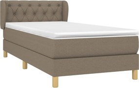vidaXL Κρεβάτι Boxspring με Στρώμα Taupe 80x200 εκ. Υφασμάτινο