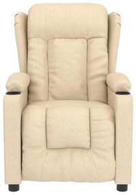 vidaXL Πολυθρόνα Μασάζ Κρεμ Υφασμάτινη