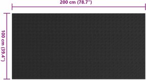 vidaXL Μάτ δαπέδου Μαύρο 1 x 2 m Λάστιχο