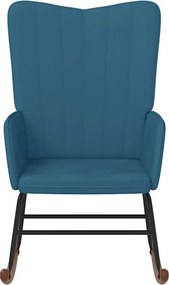 vidaXL Πολυθρόνα Κουνιστή Μπλε Βελούδινη