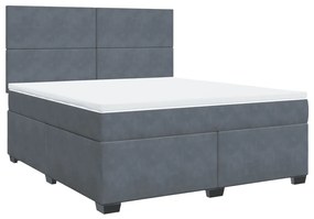 ΚΡΕΒΑΤΙ BOXSPRING ΜΕ ΣΤΡΩΜΑ ΣΚΟΥΡΟ ΓΚΡΙ 180X200 ΕΚ. ΒΕΛΟΥΔΙΝΟ 3290973