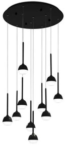 Φωτιστικό Οροφής 39714 Nucetto Led/10 Ø580 Black-Clear Eglo Metal, Glass
