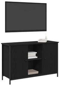 vidaXL ντουλάπι τηλεόρασης  Μαύρης Δρυός 101x35x65 εκ Επεξεργασμένο Ξύλο και Χάλυβας