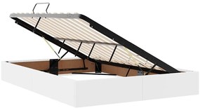 vidaXL Κρεβάτι Αποθήκης Καθαρό Λευκό 140 x 190 cm Τεχνητό Δέρμα