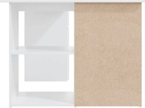 vidaXL Γραφείο Γωνιακό Λευκό 145 x 100 x 76 εκ. από Επεξ. Ξύλο