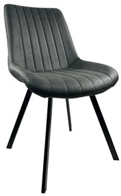 Καρέκλα Τραπεζαρίας ArteLibre MILONGA Γκρι/Μαύρο PU/Μέταλλο 55x61x88cm