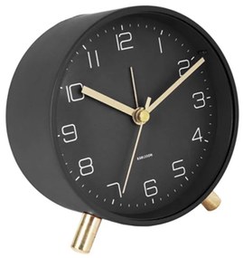 Επιτραπέζιο Ρολόι - Ξυπνητήρι Lofty KA5752BK Φ11cm Black Karlsson Metal