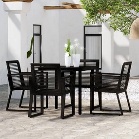 vidaXL Σετ Τραπεζαρίας Κήπου 5 Τεμαχίων Μαύρο