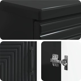 vidaXL Σετ ντουλαπιών μπάνιου 3 τεμαχίων HAARLEM Μαύρο
