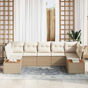 vidaXL Σετ Καναπέ Κήπου 7 pcs μπεζ και κρεμ 289 x 154 x 85 εκ.