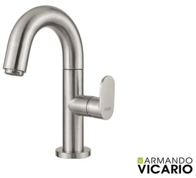 Armando Vicario Slim Inox Μπαταρία Νιπτήρος με Βαλβίδα clic-clac 500010-110