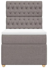 vidaXL Κρεβάτι Boxspring με Στρώμα Taupe 80x200 εκ. Υφασμάτινο