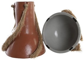 Βάζο DKD Home Decor Γκρι τερακότα Bamboo 26 x 26 x 30 cm (x2)