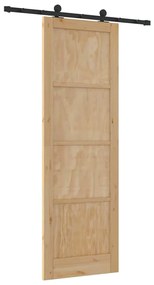 vidaXL Συρόμενη Πόρτα ORKDAL Φυσικό και μαύρο 78 x 232 cm