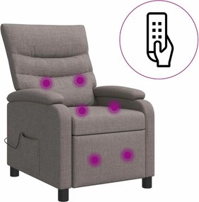 vidaXL Κάθισμα μασάζ Taupe Ύφασμα