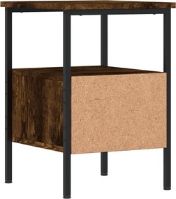 vidaXL Κομοδίνα 2 τεμ. Καπνιστή Δρυς 34 x 36 x 50 εκ. Επεξεργ. Ξύλο