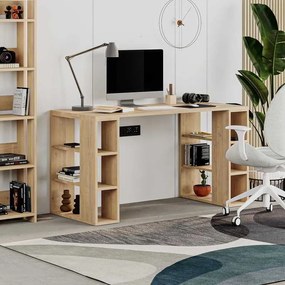 Γραφείο Colmar pakoworld σε oak απόχρωση 140x60x75εκ
