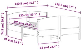 ΠΛΑΙΣΙΟ ΚΡΕΒΑΤΙΟΥ ΚΕΦΑΛΑΡΙ ΚΑΦΕ ΚΕΡΙΟΥ 135X190 ΕΚ. ΜΑΣΙΦ ΠΕΥΚΟ 3216184