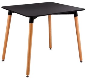 Τραπέζι Art Ε7087,2 Μαύρο 80x80cm Mdf,Ξύλο