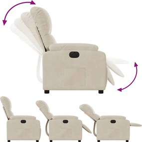 vidaXL Πολυθρόνα Ηλεκτρική Ανακλινόμενη Μπεζ Ύφασμα Μικροϊνών
