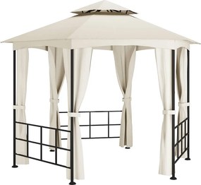 vidaXL Κιόσκι με Πλευρικά Τοιχώματα Κρεμ 3,1 x 2,7 μ.