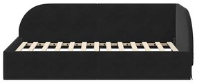 vidaXL Κρεβάτι Γωνίας με κεφαλάρι Μαύρο 80 x 200 cm Βελούδο