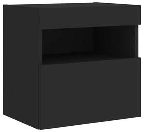 Έπιπλο Τοίχου Τηλεόρασης με LED Μαύρο 40x30x40 εκ. - Μαύρο
