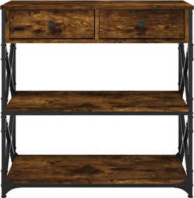 vidaXL Τραπέζι Κονσόλα Καπνιστή Δρυς 75x28x75 εκ. Επεξεργ. Ξύλο