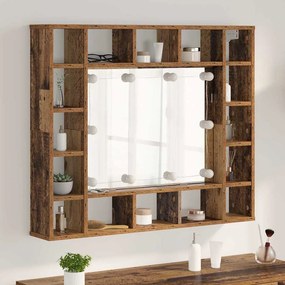 Ντουλάπα Καθρέφτη με ράφι Παλαιό ξύλο 91 x 15 x 76,5 εκ.