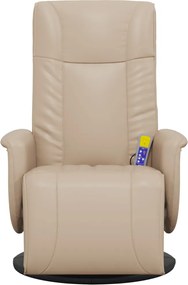 vidaXL Πολυθρόνα Μασάζ Ανακλινόμενη με Υποπόδιο Καπουτσίνο