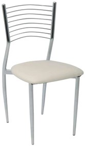 Καρέκλα Vivian Χρώμιο/PVC Εκρού Συσκ.6τμχ 40x44x83cm