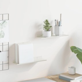vidaXL Ράφι Τοίχου με ράφι Επιτοίχιο 2 pcs Λευκό 30 x 9 x 2,5 εκ