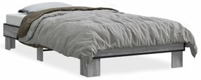 vidaXL Πλαίσιο Κρεβατιού Γκρι Sonoma 100x200 εκ. Επεξ. Ξύλο & Μέταλλο