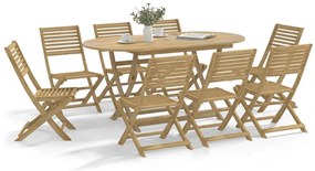 vidaXL Καρέκλες Κήπου Πτυσσόμενες 8 τεμ 48,5x61,5x87 εκ. Μασίφ Ακακία