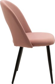 Καρέκλα Jonah pakoworld βελούδο ροζ-μαύρο πόδι