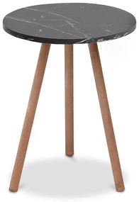 Τραπεζάκι βοηθητικό Roma Megapap χρώμα μαύρο εφέ μαρμάρου 33,5x33,5x46εκ.