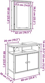 vidaXL Σετ Επίπλων Μπάνιου 2 τμχ. Καφέ 60 x 30 x 60 cm