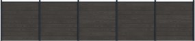 vidaXL Σετ Φράχτη 5 pcs 872 x 186 cm WPC και Αλουμίνιο Μαύρο