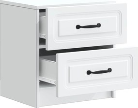 vidaXL Κομοδίνο 2 τεμ. Λευκό 43 x 34,5 x 44,5 εκ Επεξεργασμένο Ξύλο