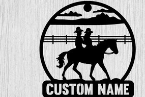 Intra απο ξύλο plywood 3mm-4mm πάχος - Σιλουέτες αρχείων λέιζερ Cowboy Metal Art Δίασταση 40x50 cm INTRAFABR-100746172