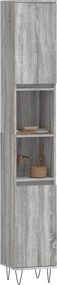 vidaXL Ντουλάπι Μπάνιου Γκρι Sonoma 30x30x190 εκ. Επεξεργασμένο Ξύλο