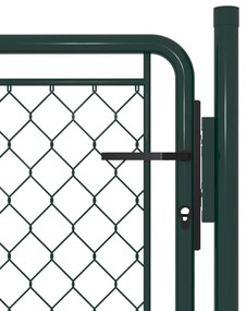 vidaXL Πόρτα Κήπου Πράσινη Ατσάλινη 100x75 εκ.