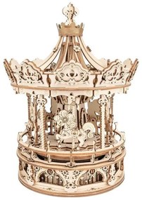 3D Puzzle ROKR Romantic Carousel Mechanical Music Box AMK62