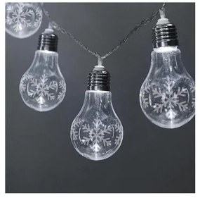 Αδιάβροχη Γιρλάντα 10 LED Διάφανο 3m Λάμπες Χιονονιφάδες Θερμό Φως 27-00443 Panagoulas-27-00443-Διάφανο 27-00443
