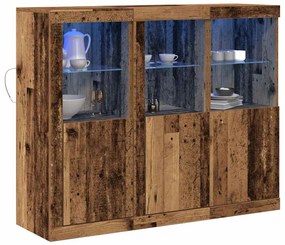 vidaXL Πλαϊνό γραφείο 3 pcs Παλαιό ξύλο 123 x 37 x 100 εκ