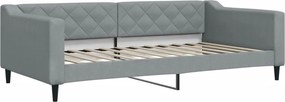 vidaXL Καναπές Κρεβάτι Συρόμενος Αν. Γκρι 100 x 200 εκ. Ύφασμα