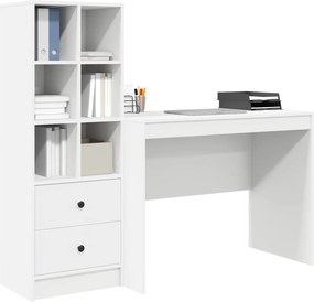 vidaXL Γραφείο με συρτάρι 2 pcs Λευκό